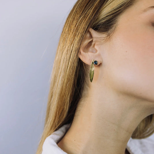 aros de hoja con cristal 