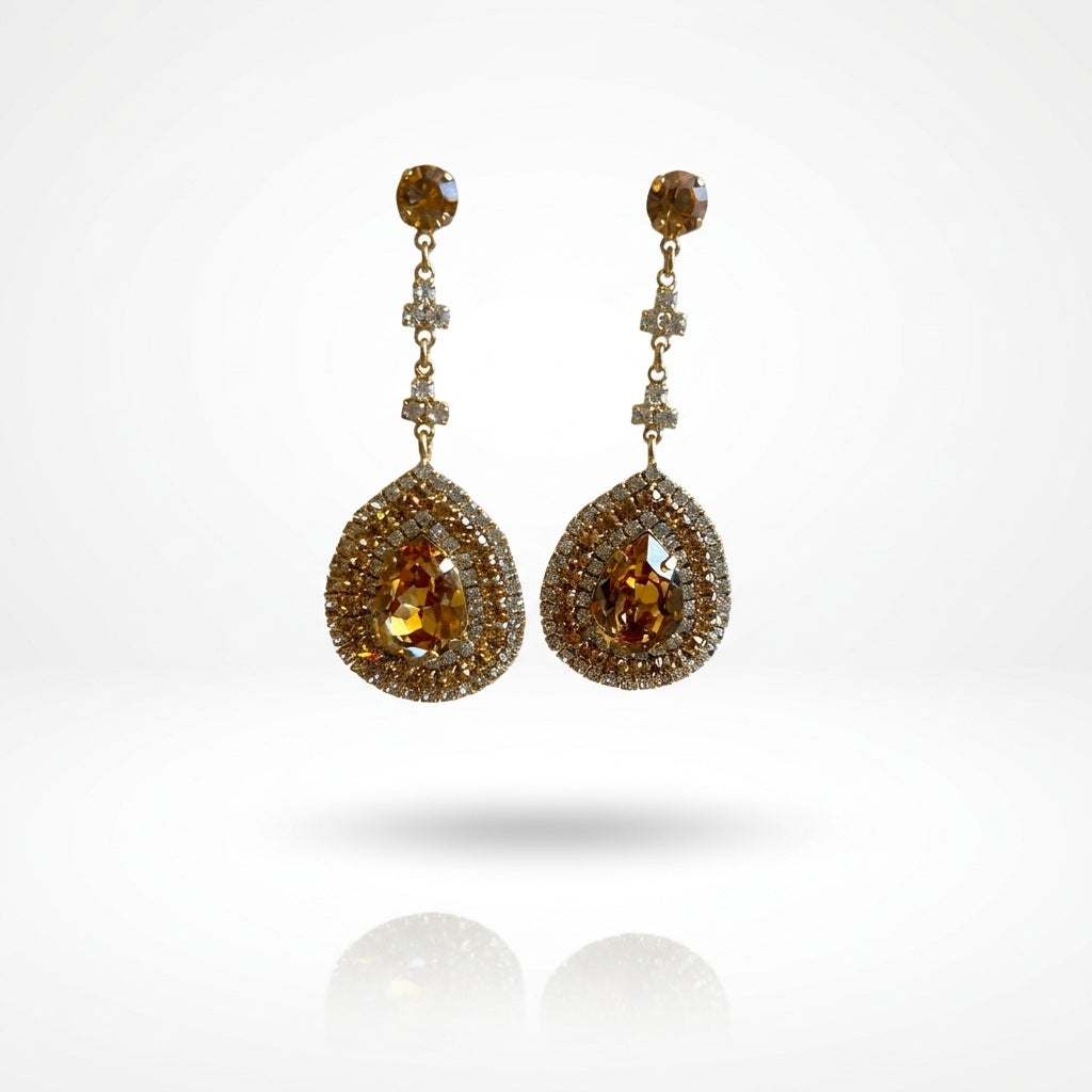 Aros gota dorado