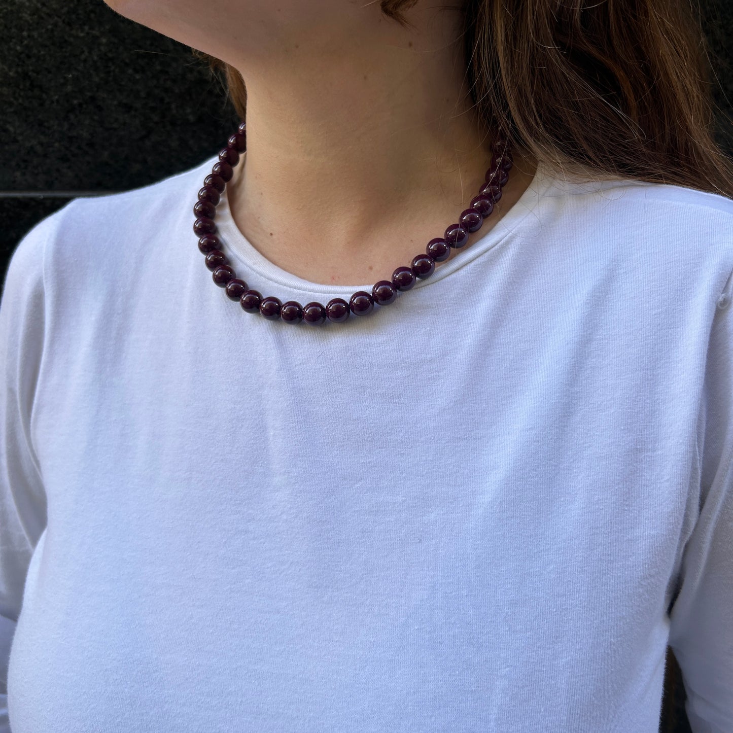 Collar esferas violeta