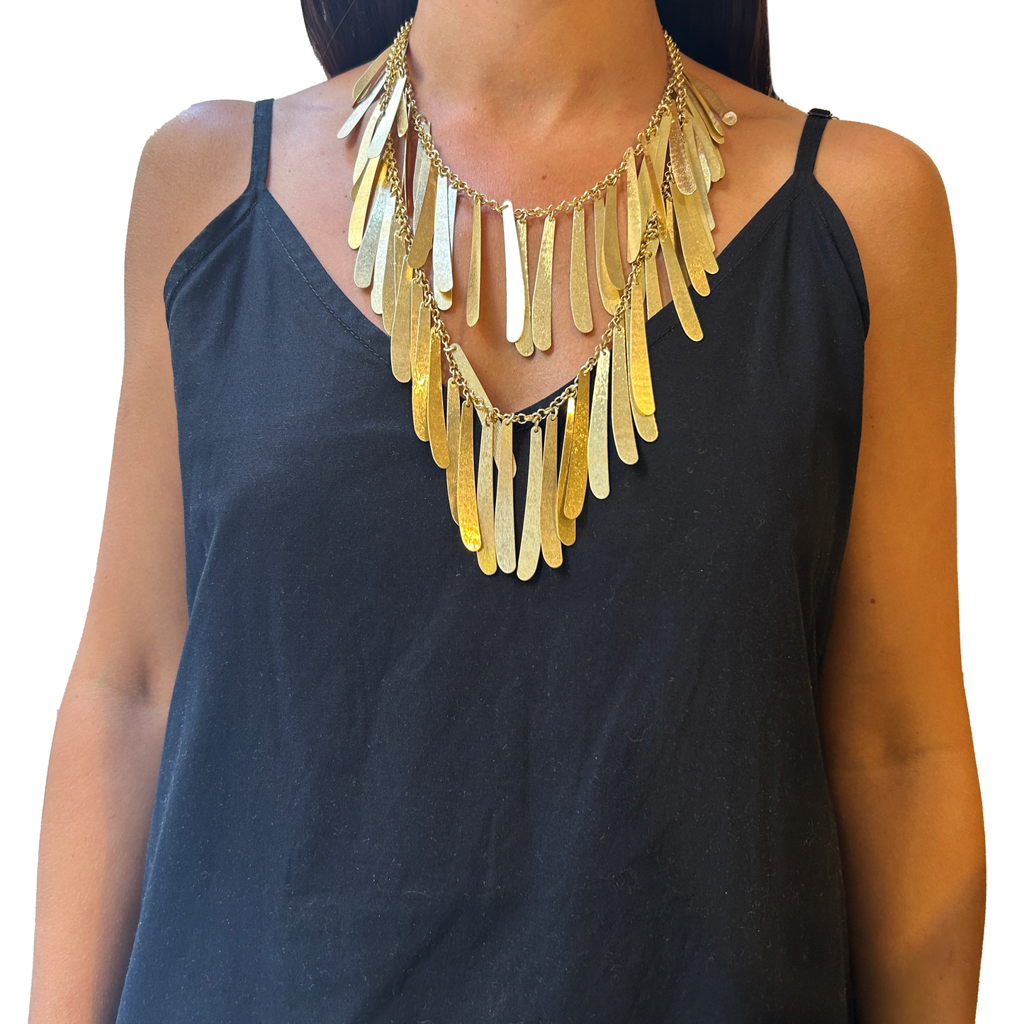 Collar  boho dorado opaco