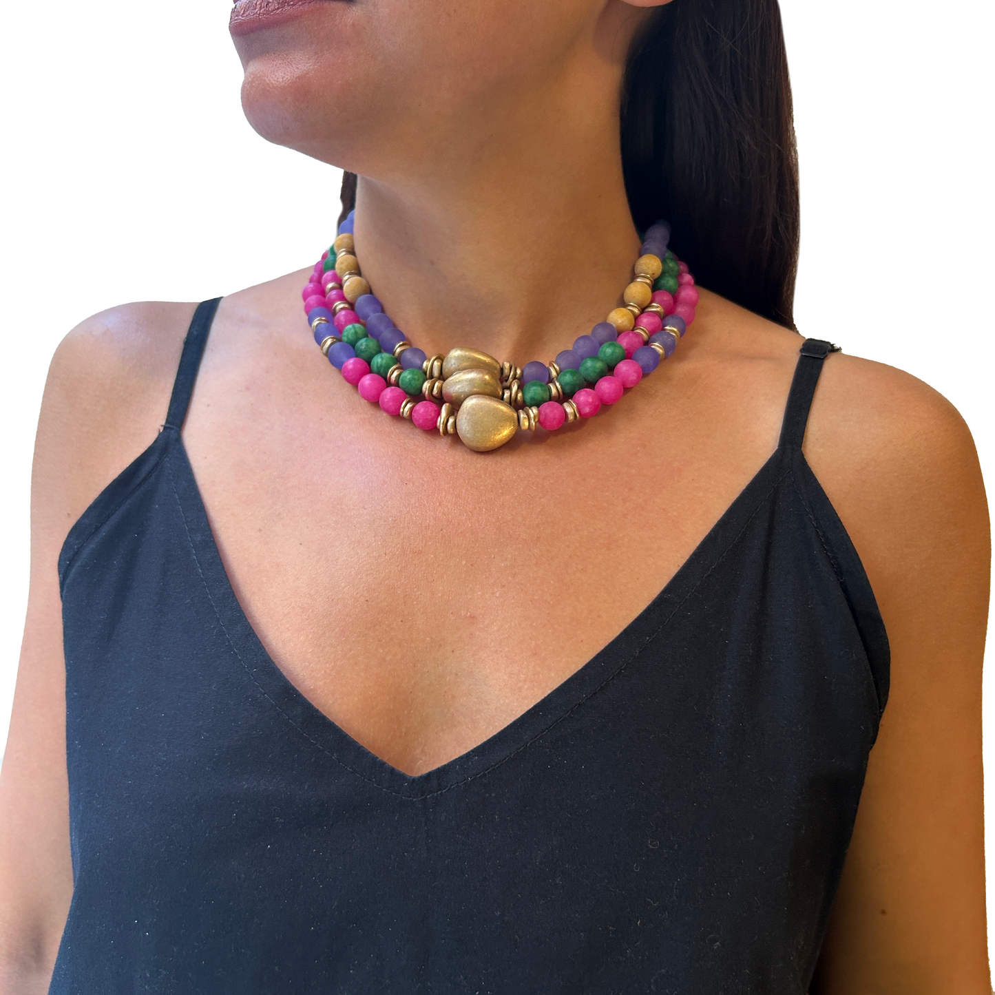 collares cortos de colores 