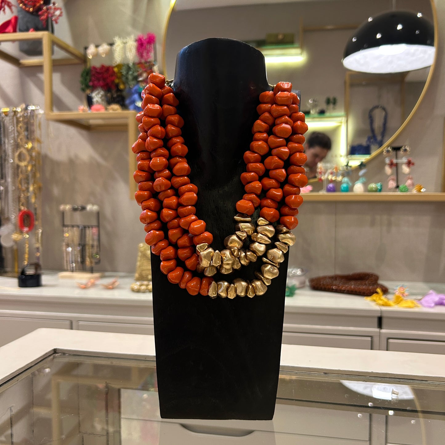 Collar combinado de tres vueltas