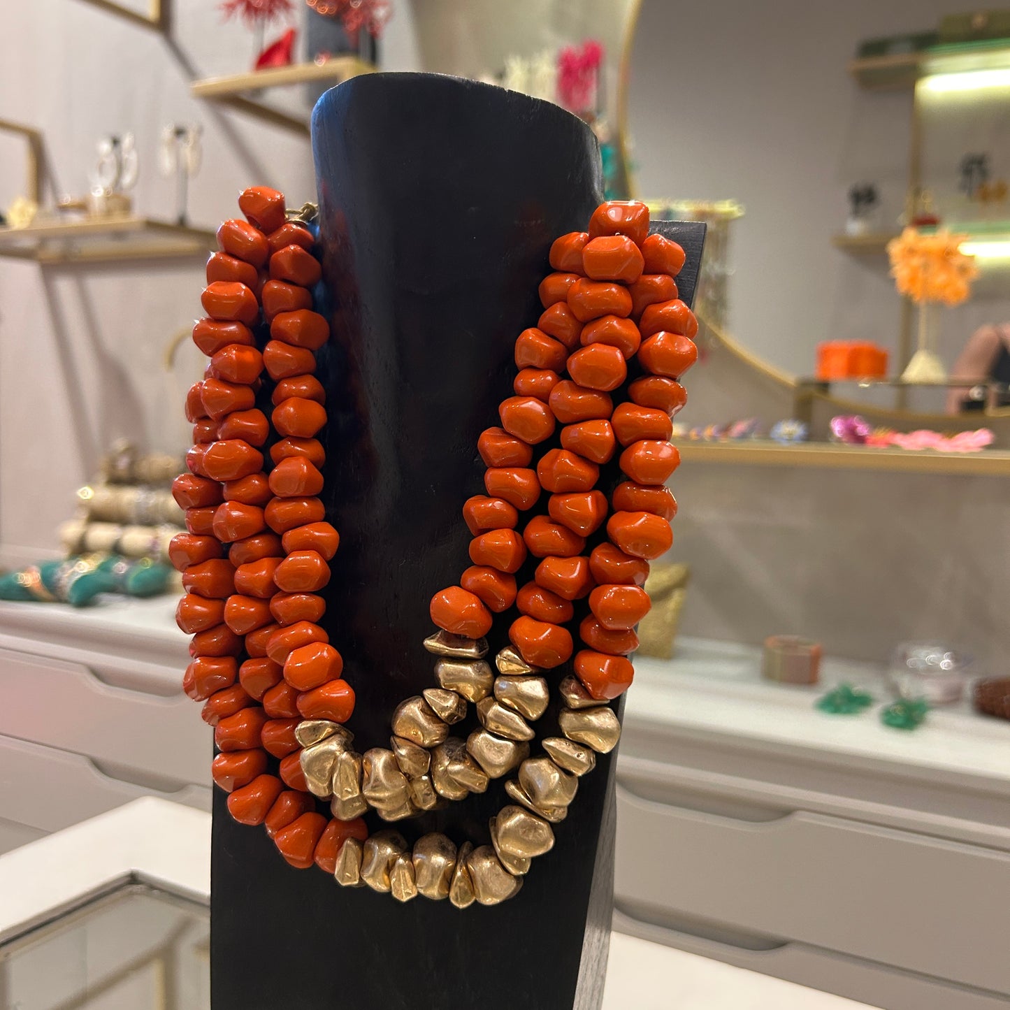 Collar combinado de tres vueltas