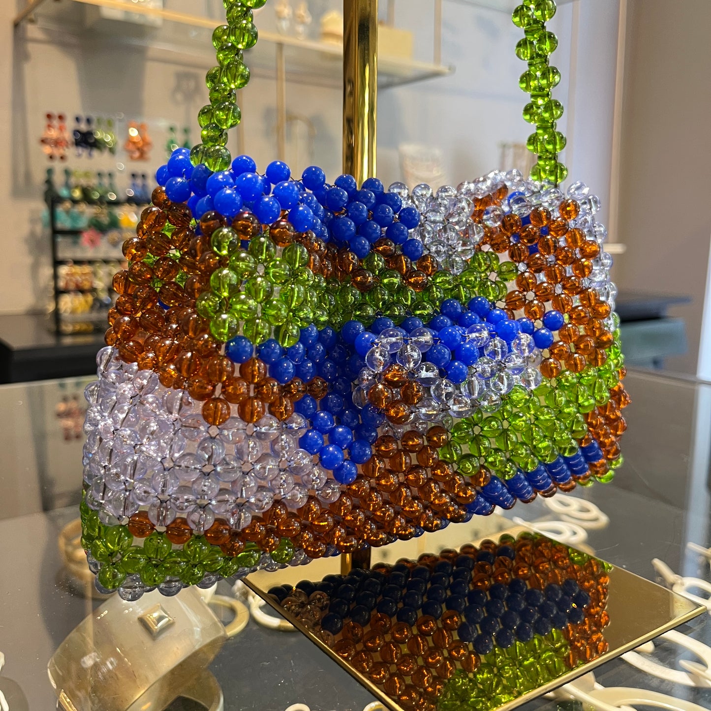 Bolso combinado tramado de resina