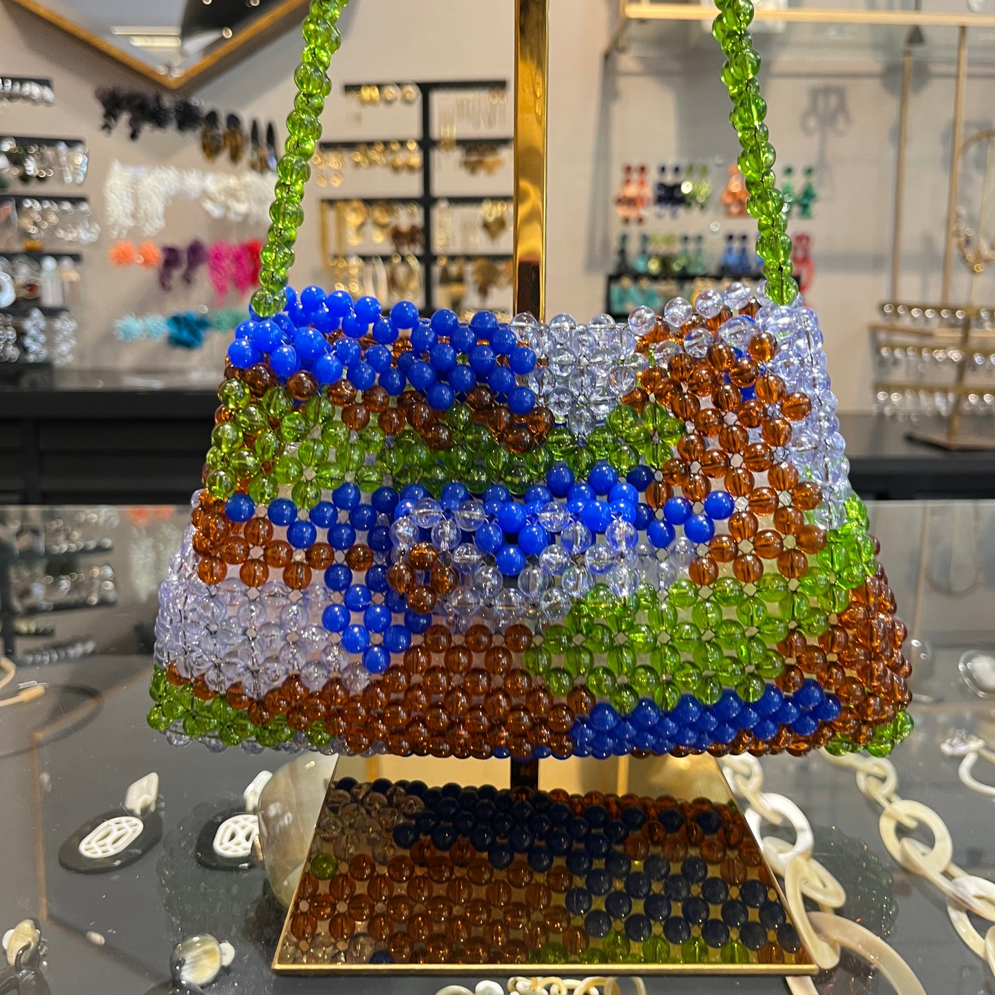 Bolso combinado tramado de resina