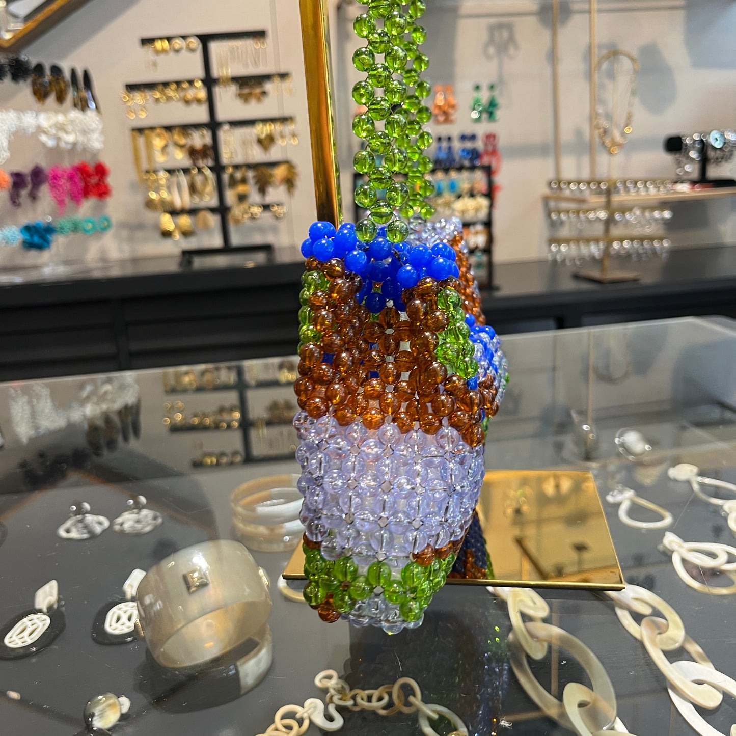 Bolso combinado tramado de resina