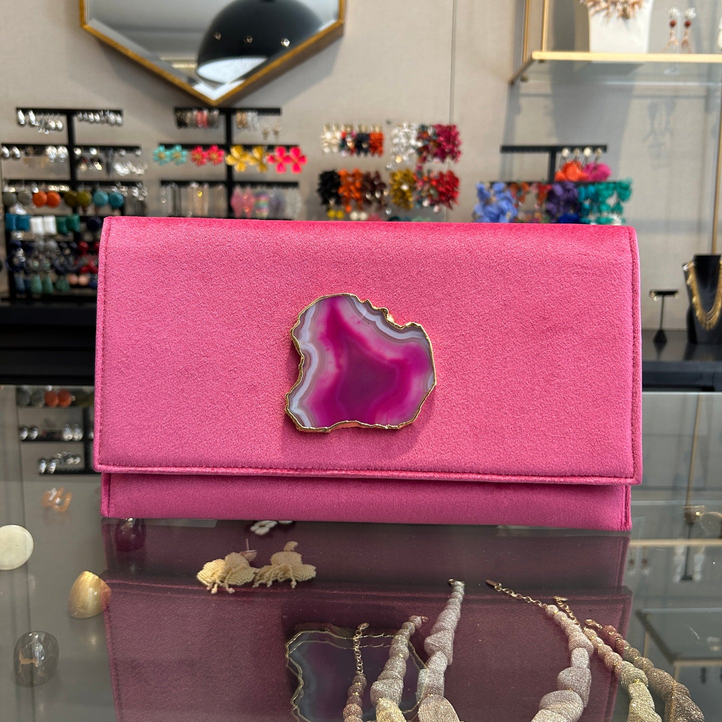 bolso terciopoelo rosa