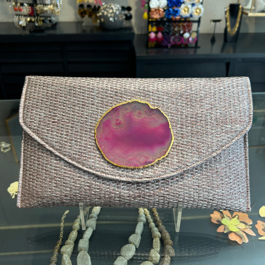 Sobre rafia rosa platinado