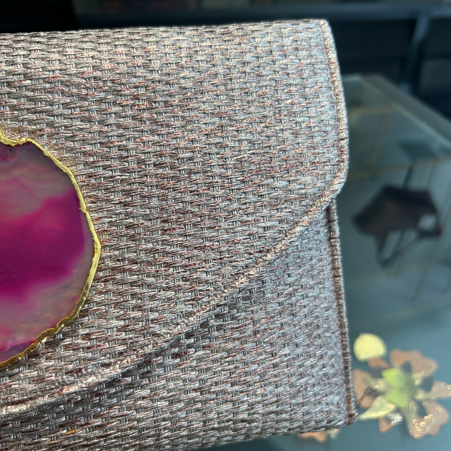 Sobre rafia rosa platinado