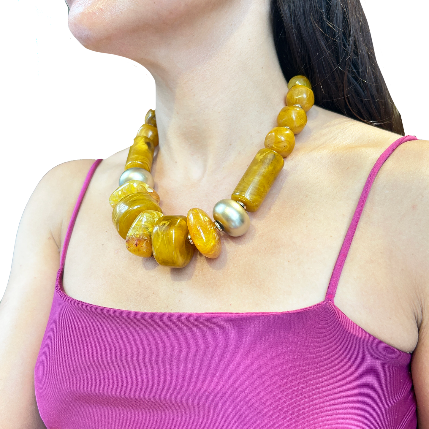 colllar de resina mostaza