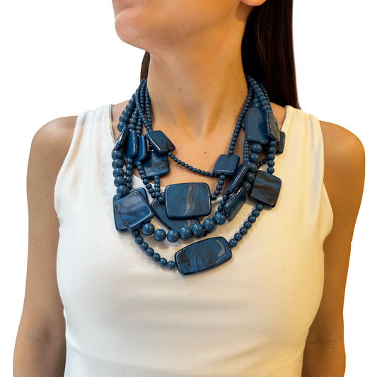 Collar cuentas rectangulares