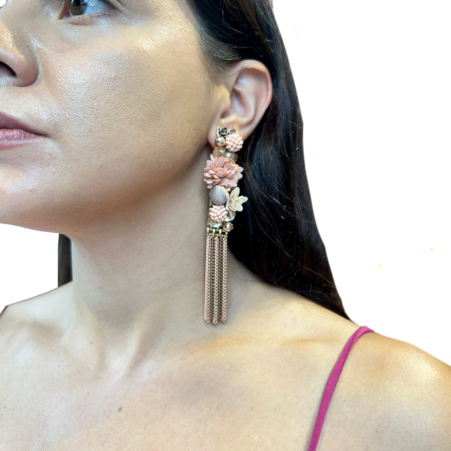 Aros bordados con flecos