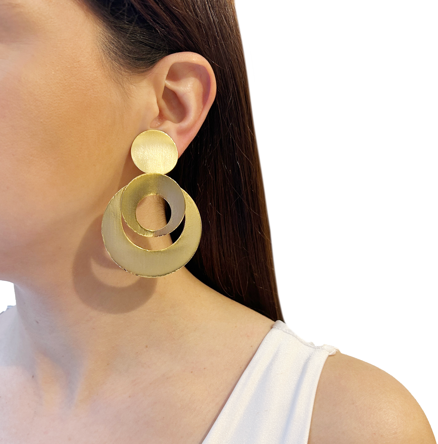 Aros de bronce enchapados colgantes