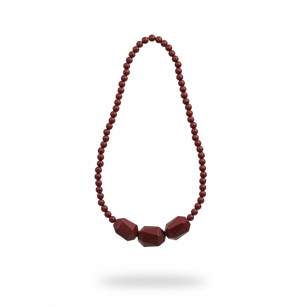 Collar largo  de madera
