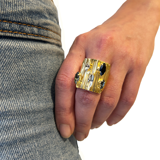 anillo con cristales Swarovski