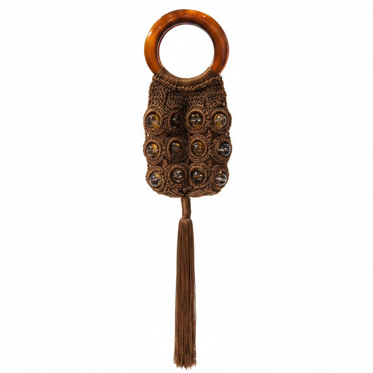bolso bronce hilo con resina