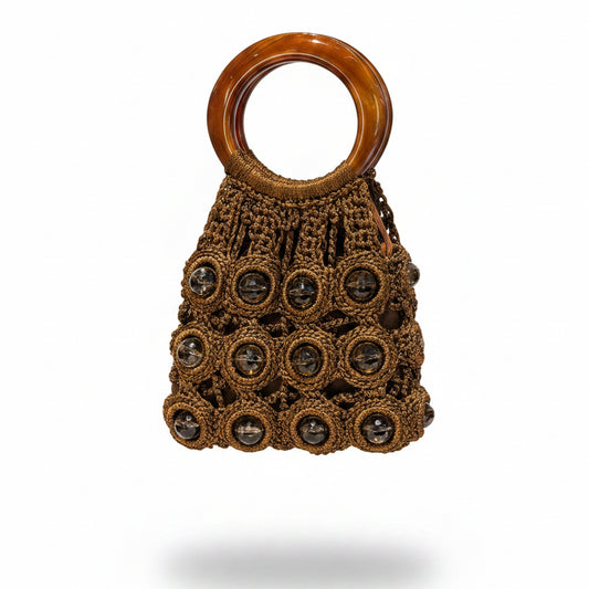 Bolso macrame y resina