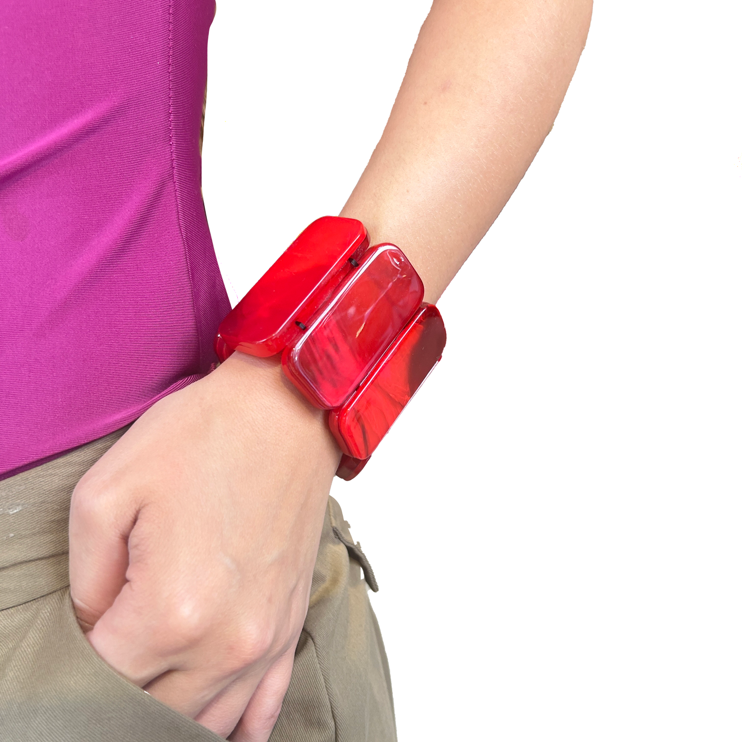 Pulsera rectángulos de resina