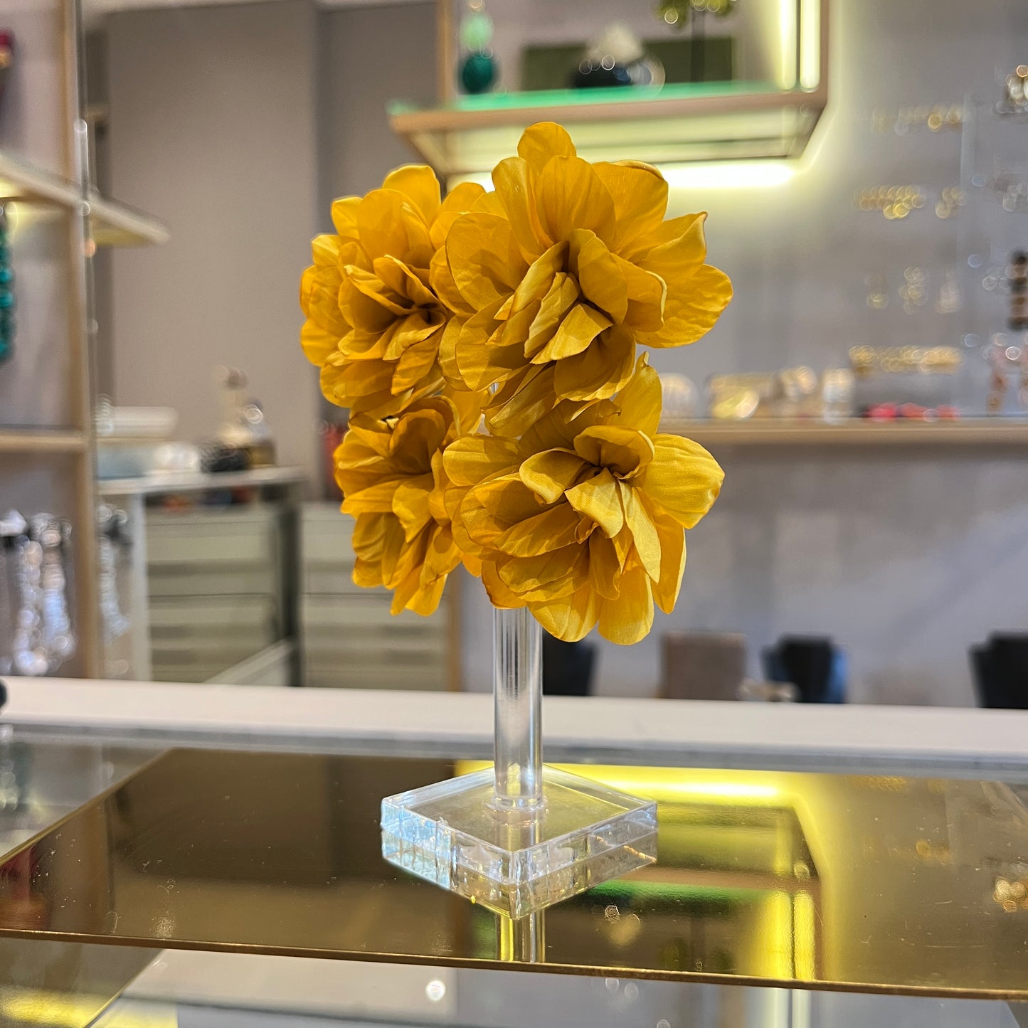 Aros doble flor de tela