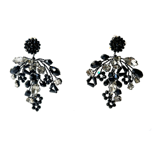 aros de  cristal negro 