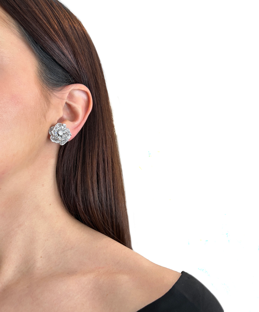 aros de zirconia de flores
