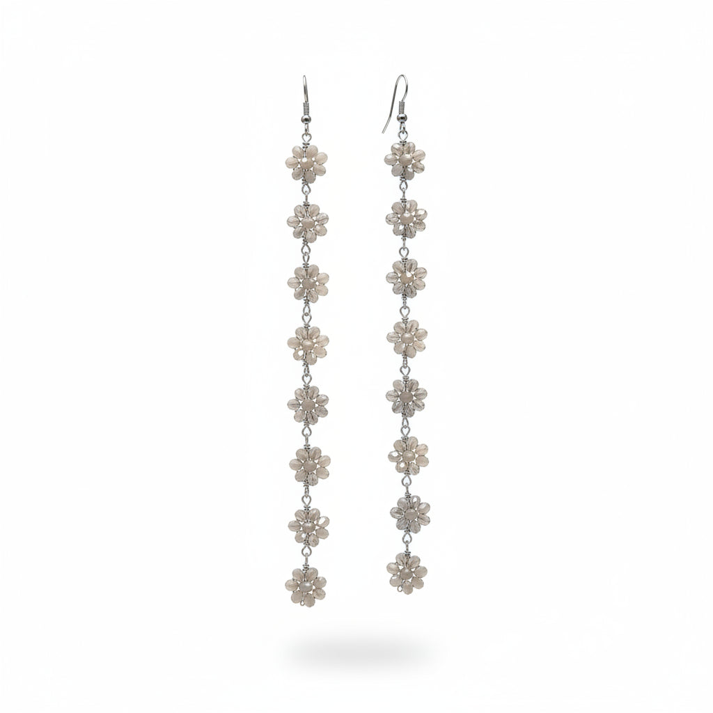 Aros largos mini flores