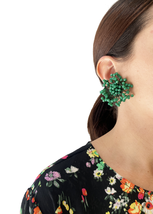 crystal green earrings