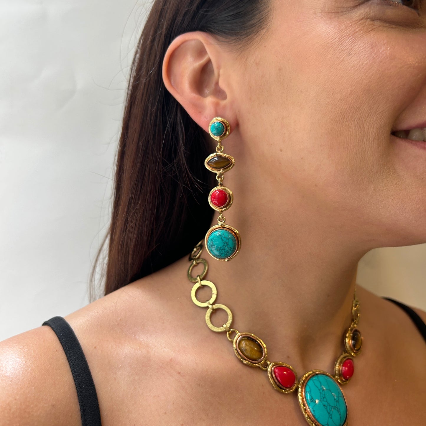 Aros largos de piedras