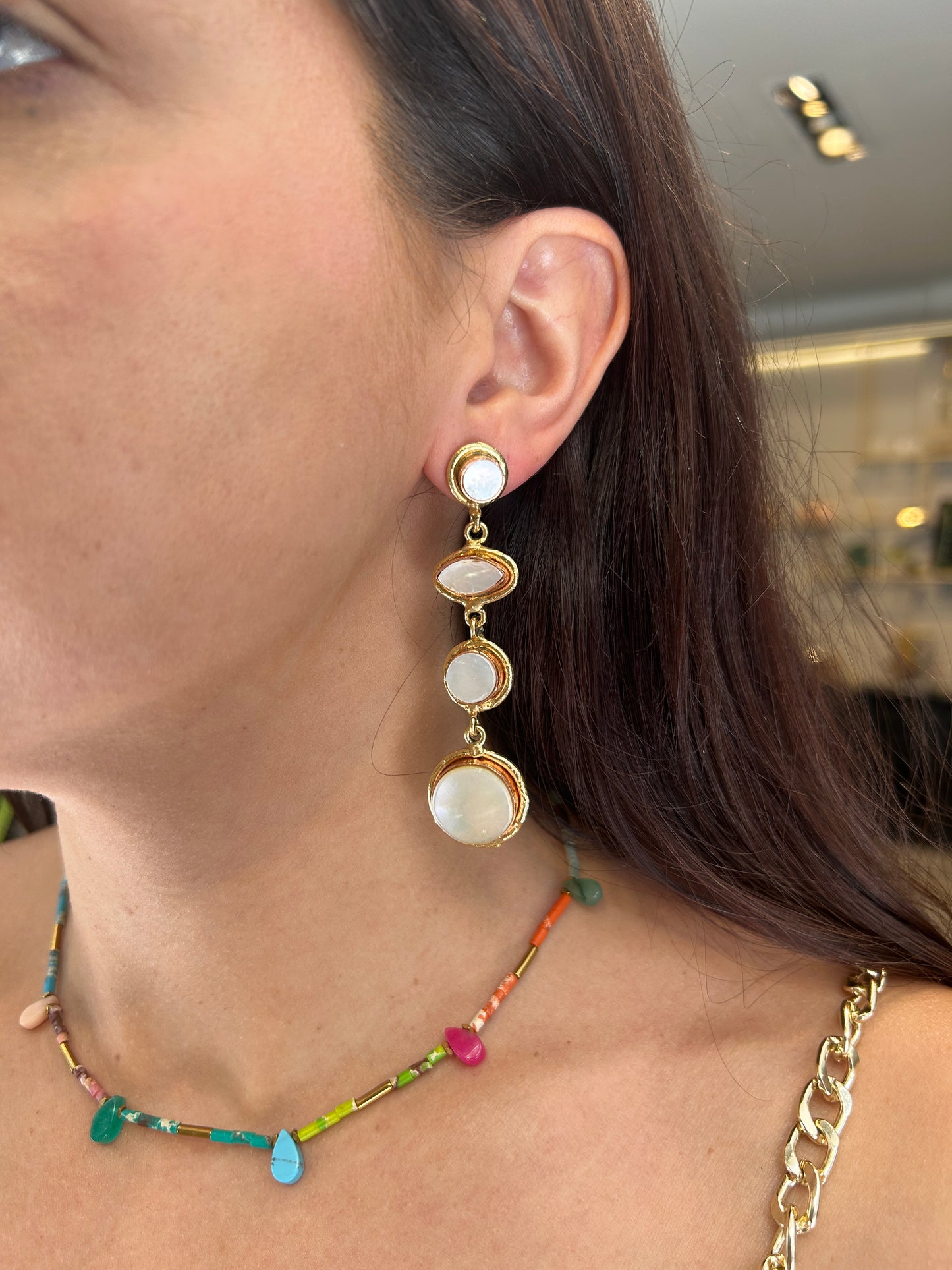 Aros largos de piedras