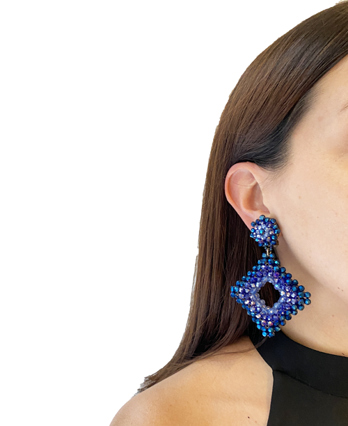 blue evening earring 