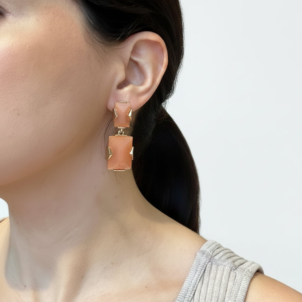 Aros rectangulares rosa