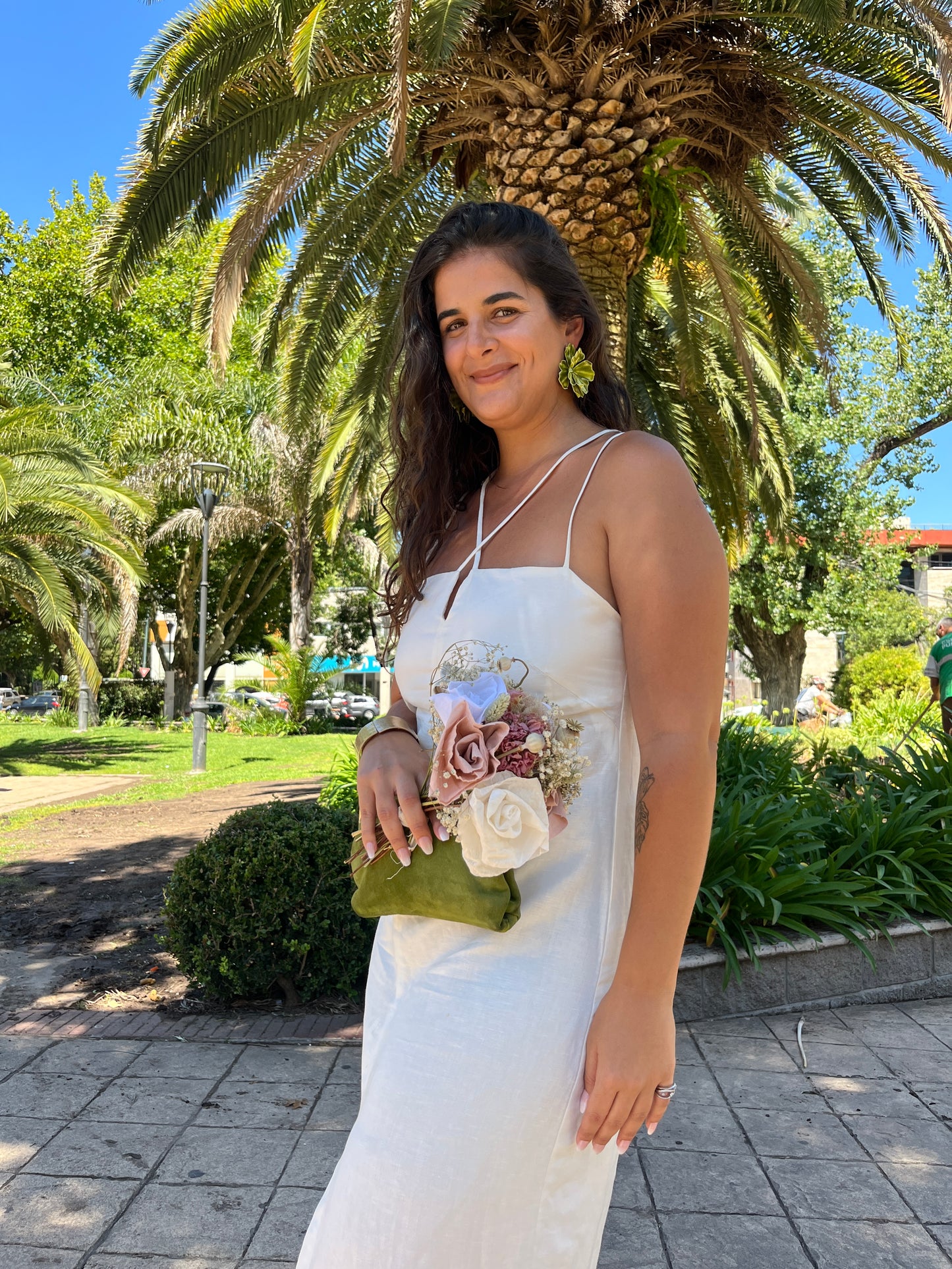 Aros flores esmaltadas