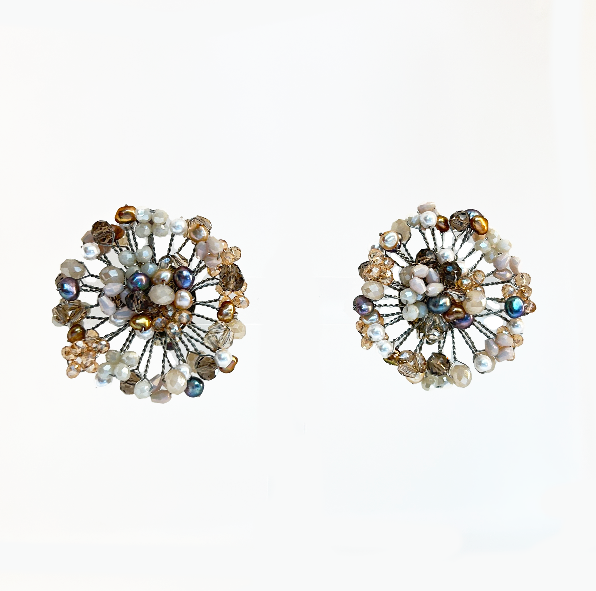 aros de cristal con perla 
