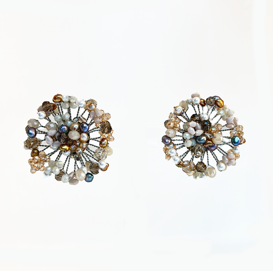aros de cristal con perla 
