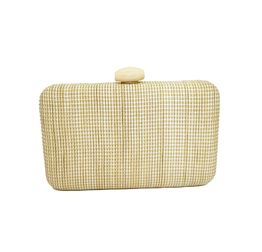 bolso clutch de rafia natural 