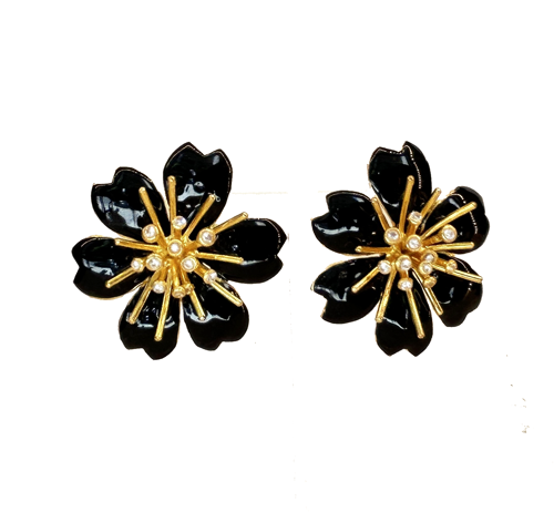 Enameled flower hoops