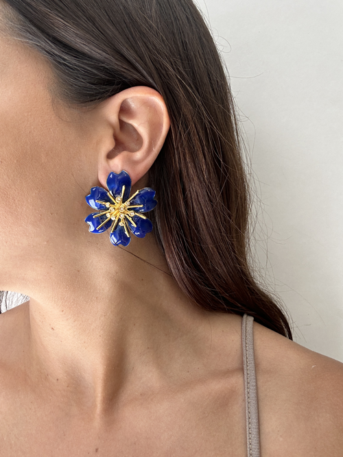 Enameled flower hoops