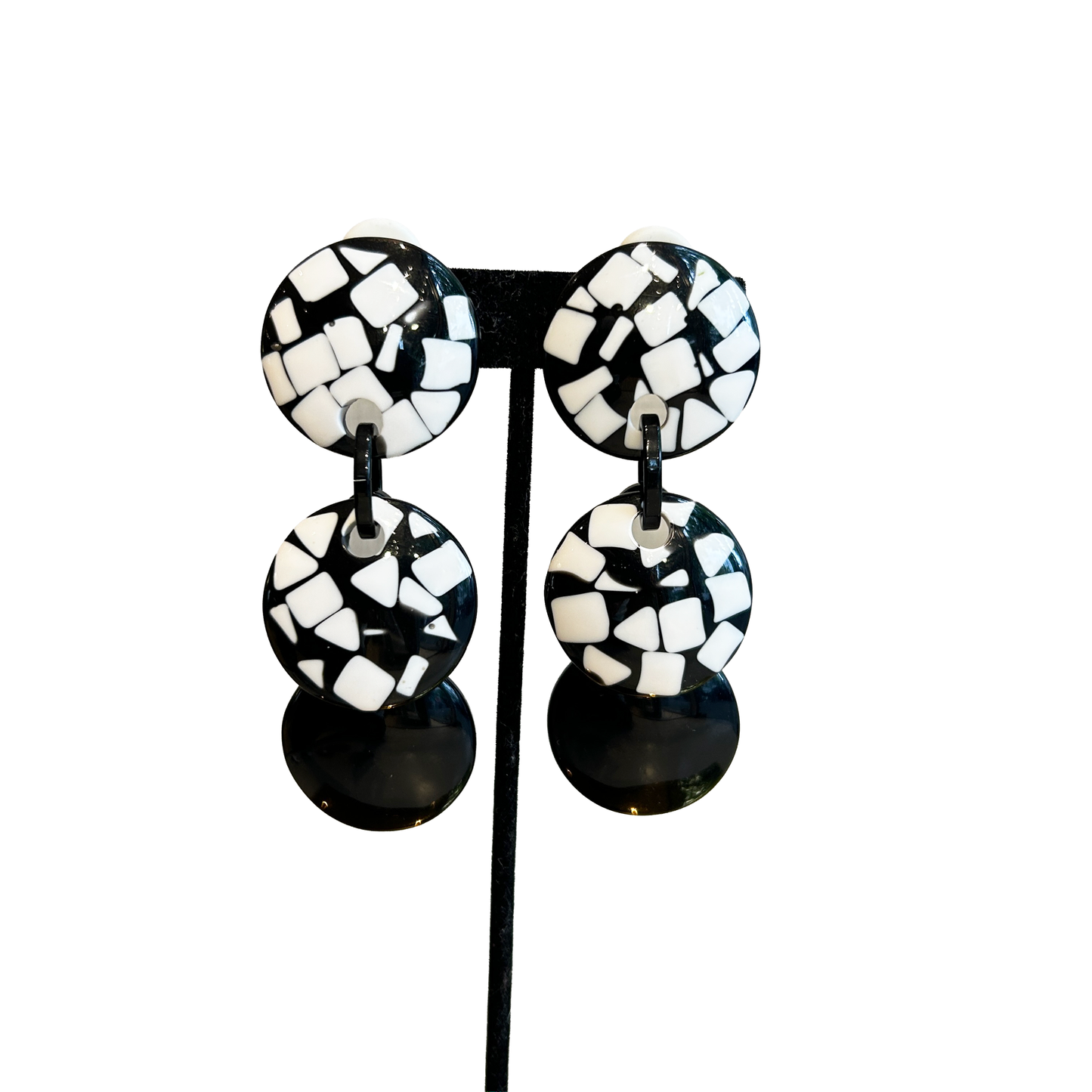 Aros triple circulo blanco y negro