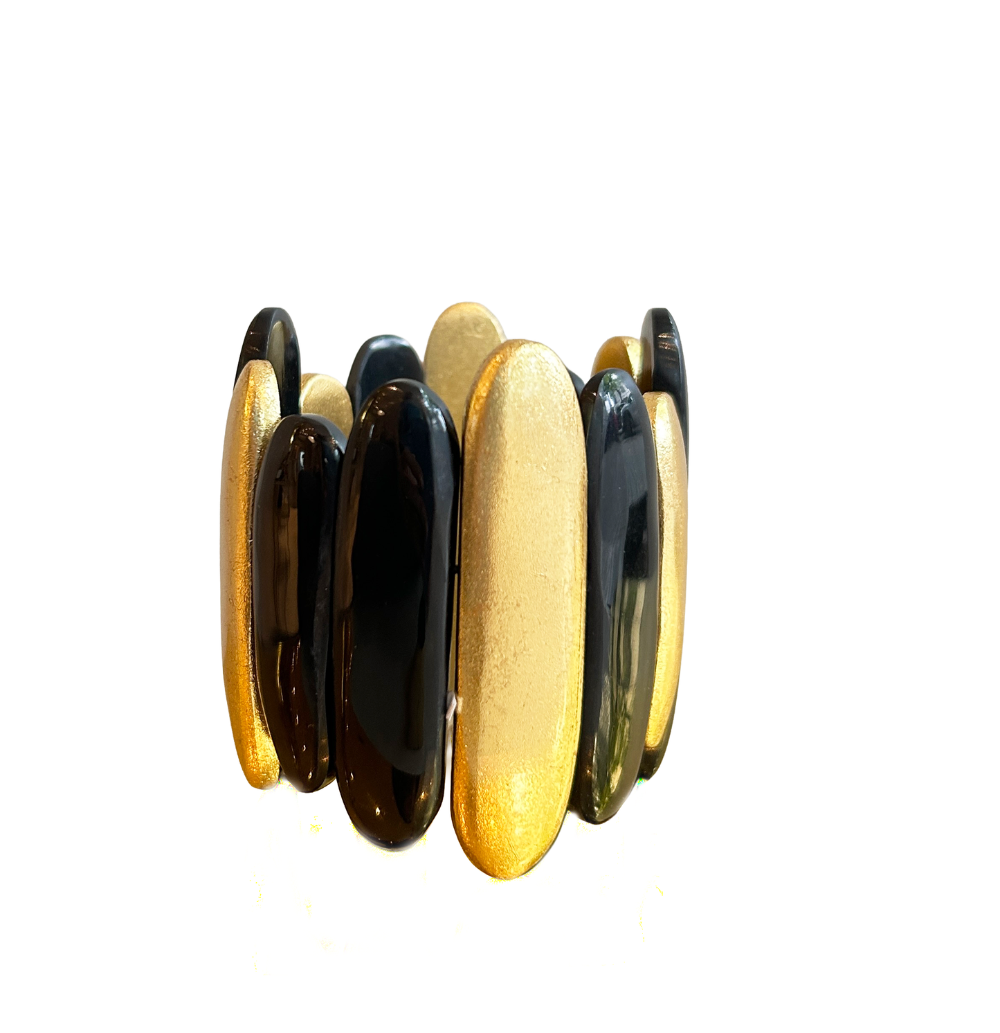 Pulsera dorada y negra