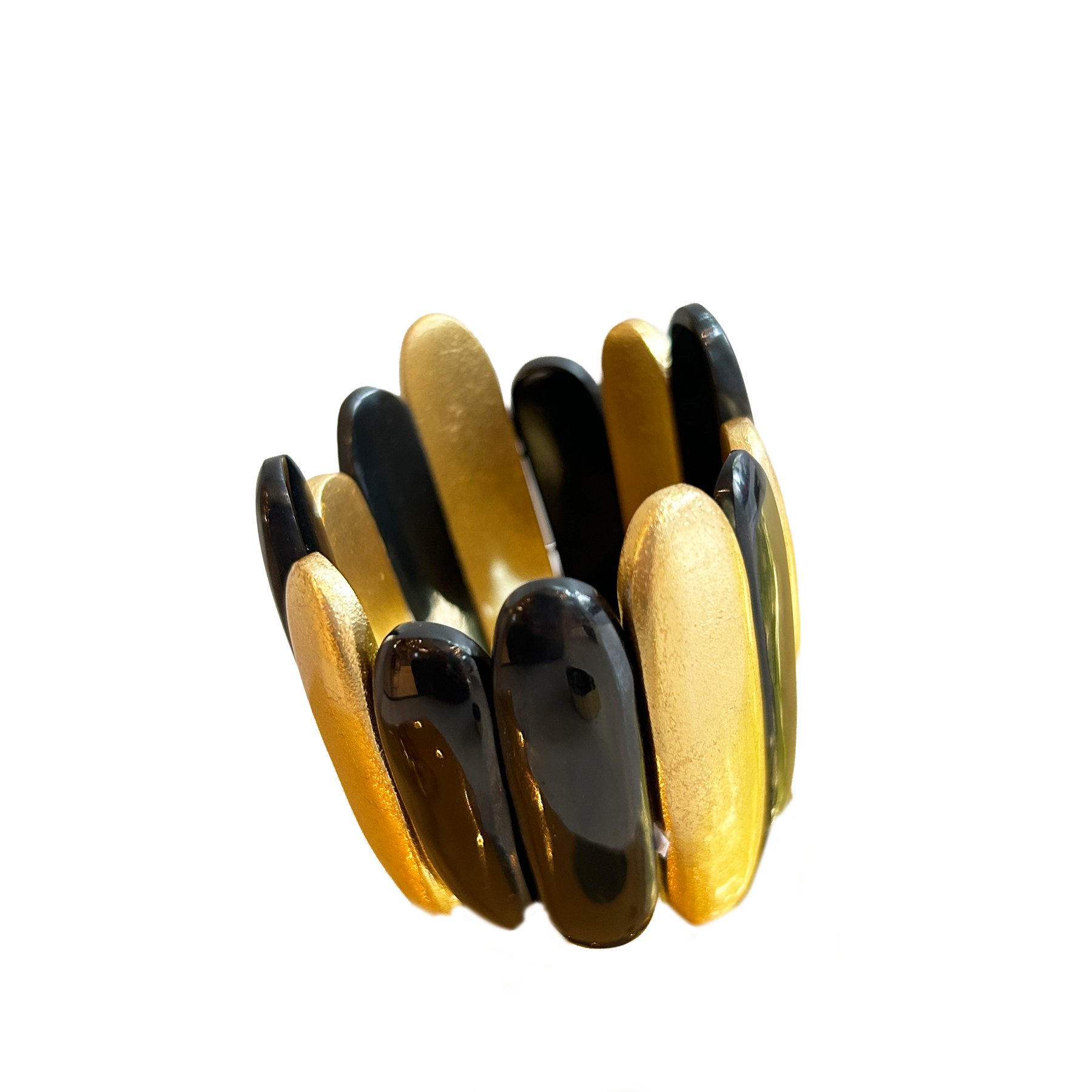 pulsera negra y dorada 