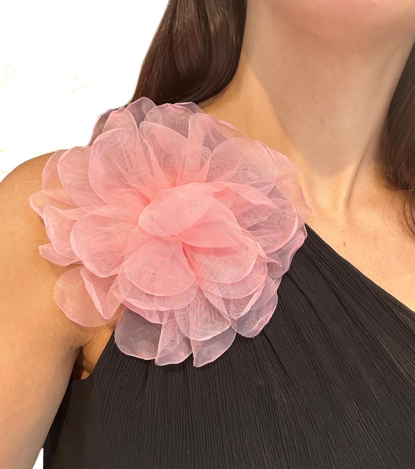 Broche flor organza
