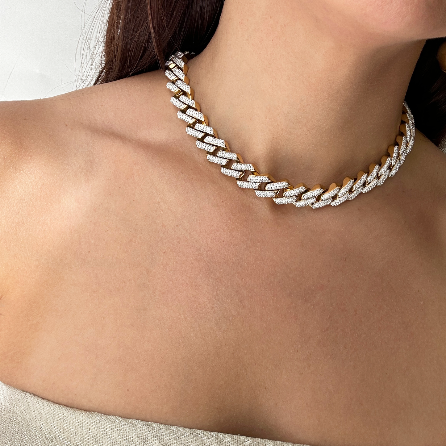 Collar eslabón zig zag grande