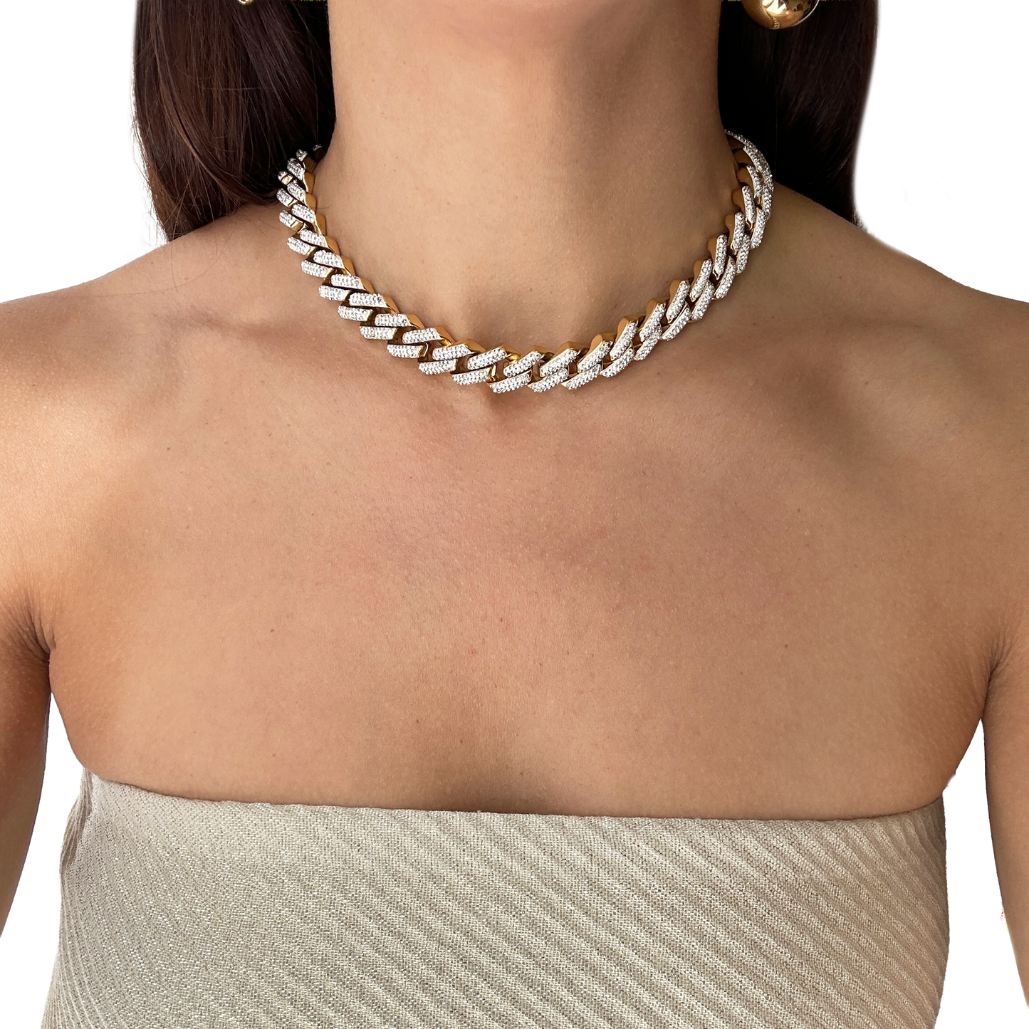 Collar eslabón zig zag grande