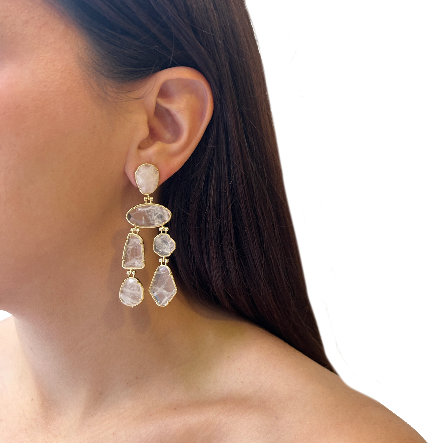 Aros geométricos cuarzo blanco