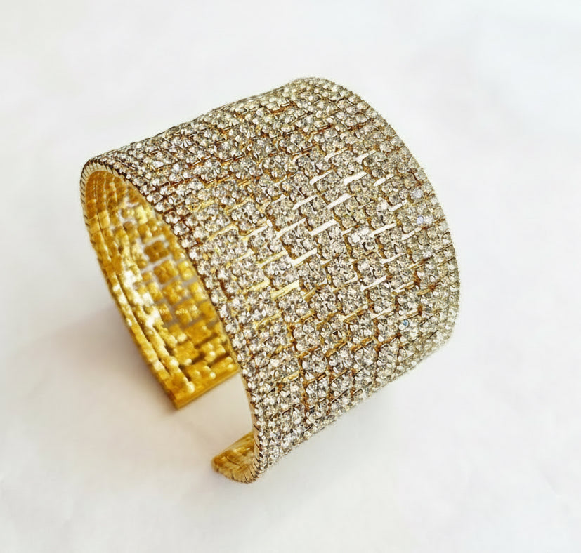 pulsera de strass dorada