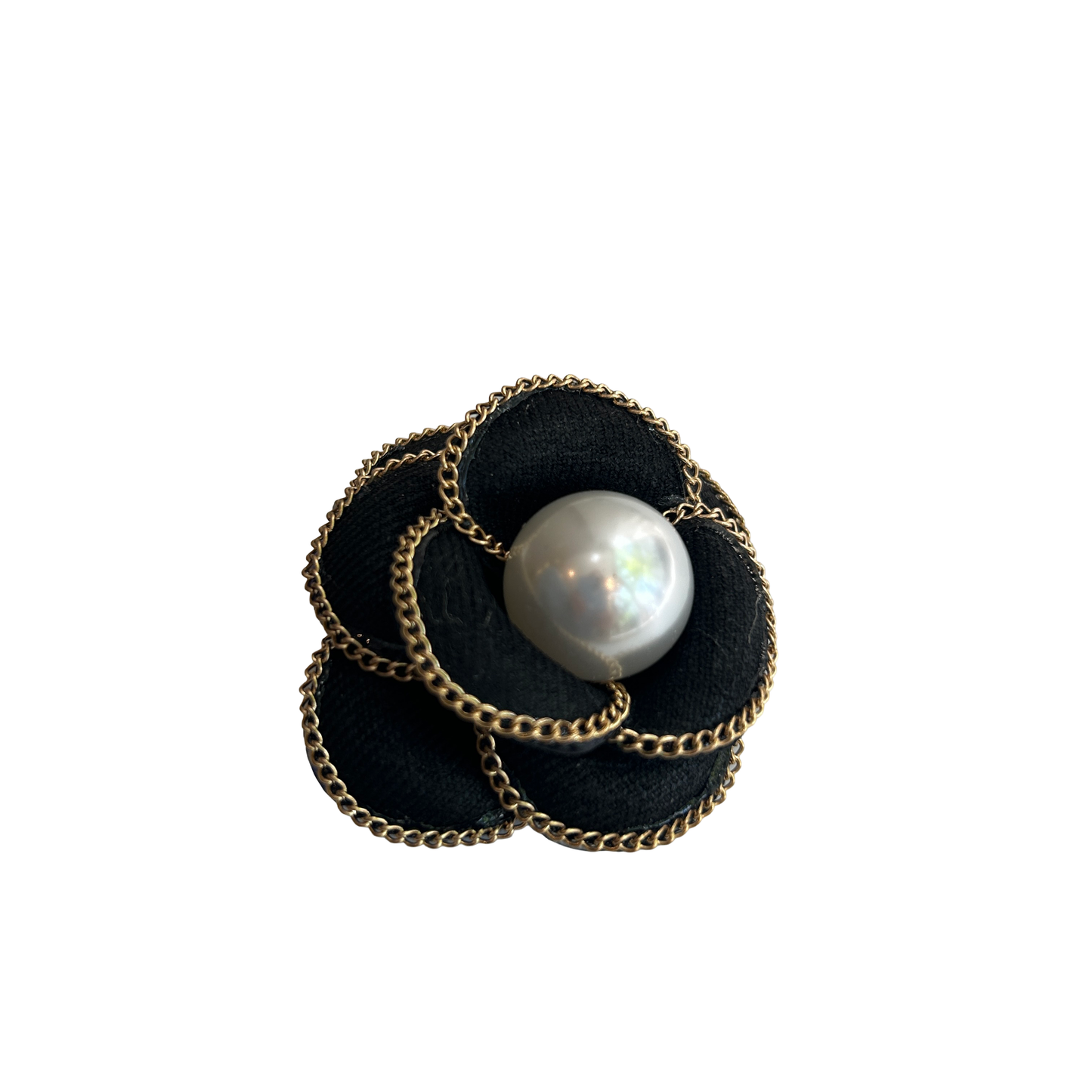 Broche camelia con volumen