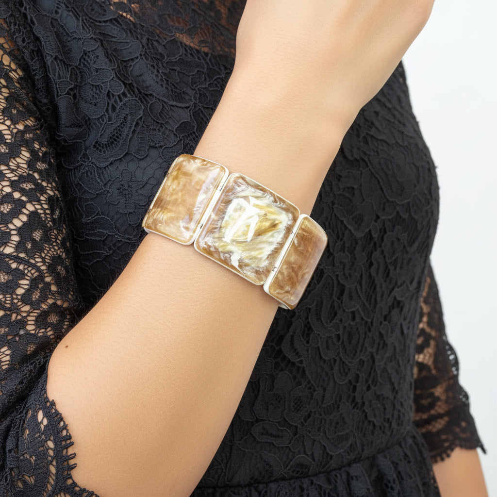 Pulsera piezas cuadradas