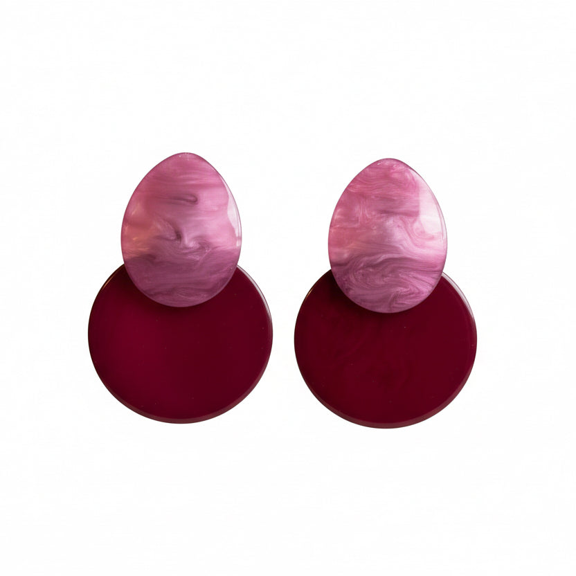 aros fucsia de resina 