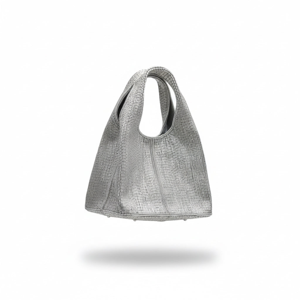 Bolso bordado plateado