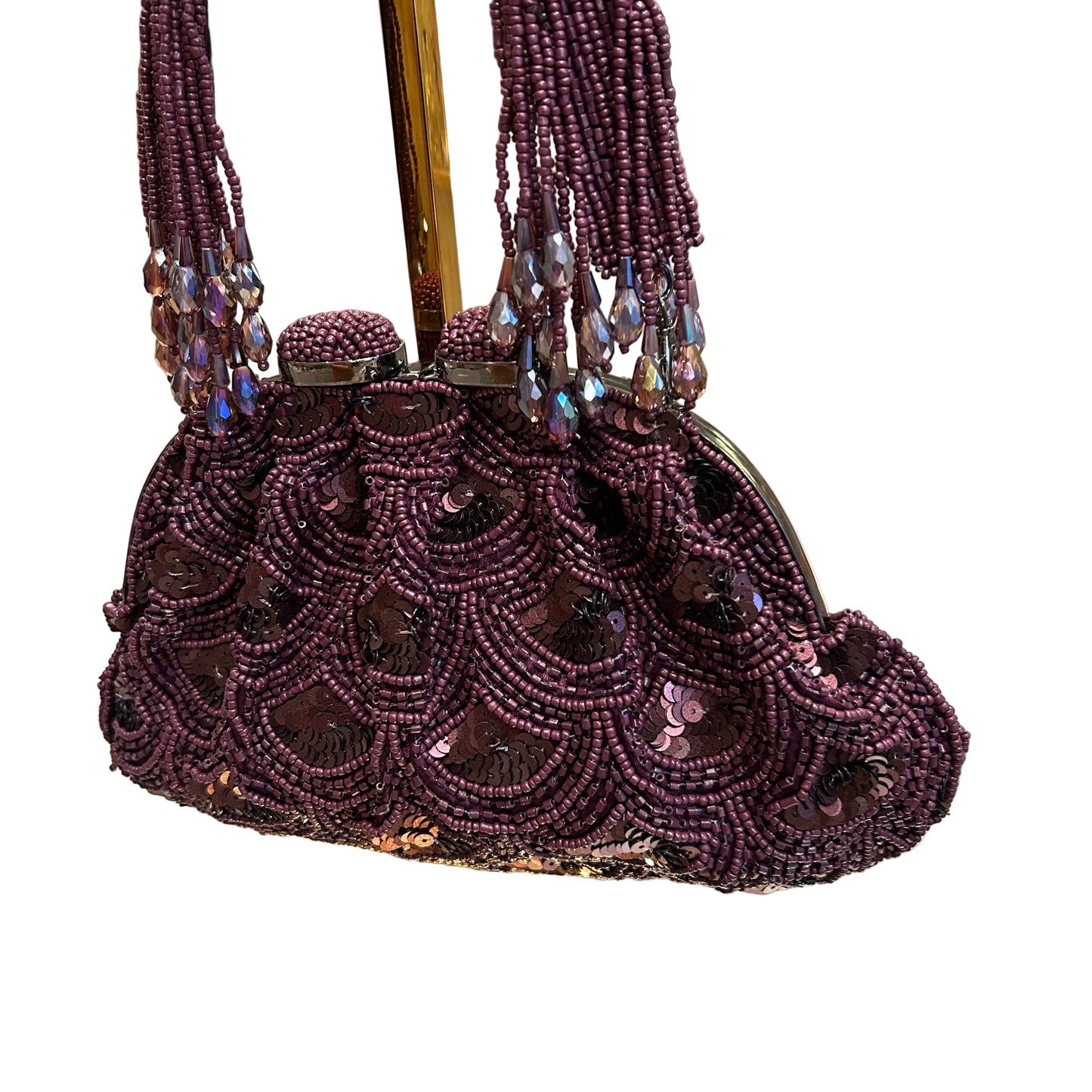 Bolso bordado violeta oscuro